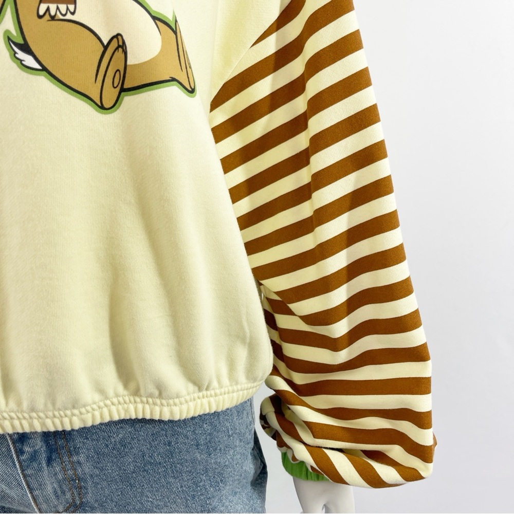 Disney Parks Sweater Chip & Dale Yellow Striped Long Sleeve Crew Neck Size L - Picture 5 of 10